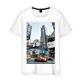 Мужская футболка хлопок с принтом Millennium в Тюмени, 100% хлопок | прямой крой, круглый вырез горловины, длина до линии бедер, слегка спущенное плечо. | new york | ny | urban style | город | города | нью йорк | урбан
