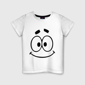 Детская футболка хлопок с принтом Смешная рожица в Тюмени, 100% хлопок | круглый вырез горловины, полуприлегающий силуэт, длина до линии бедер | smile | глаза | рожица | смайл | смайлик