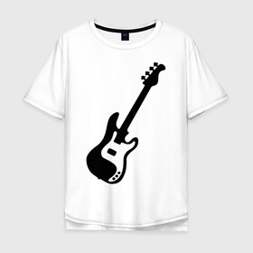 Мужская футболка хлопок Oversize с принтом Гитара в Тюмени, 100% хлопок | свободный крой, круглый ворот, “спинка” длиннее передней части | Тематика изображения на принте: gitar | music | бас | музыка | музыкальные инструменты | электрогитара