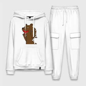 Мужской костюм хлопок с толстовкой с принтом Медведь цензурный в Тюмени,  |  | Тематика изображения на принте: интернет приколы | медведь | медведь в кустах | приколы