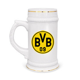 Кружка пивная с принтом Borussia Dortmund в Тюмени,  керамика (Материал выдерживает высокую температуру, стоит избегать резкого перепада температур) |  объем 630 мл | боруссия | дортмунд