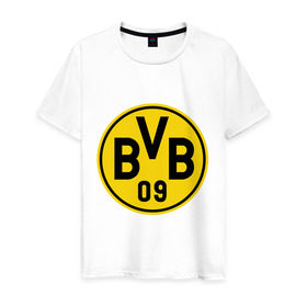 Мужская футболка хлопок с принтом Borussia Dortmund в Тюмени, 100% хлопок | прямой крой, круглый вырез горловины, длина до линии бедер, слегка спущенное плечо. | Тематика изображения на принте: боруссия | дортмунд