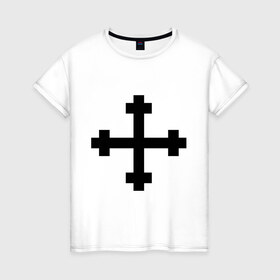 Женская футболка хлопок с принтом Кросслет в Тюмени, 100% хлопок | прямой крой, круглый вырез горловины, длина до линии бедер, слегка спущенное плечо | ghots | готы | символика готов | субкультуры
