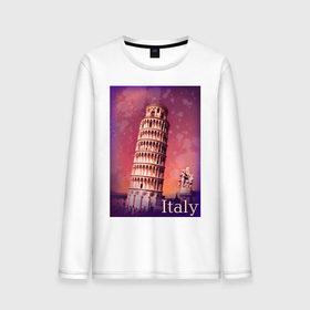 Мужской лонгслив хлопок с принтом Италия. Пизанская башня в Тюмени, 100% хлопок |  | pisa | urban | город | города | достопримечательности | пиза | пизанская башня | урбан