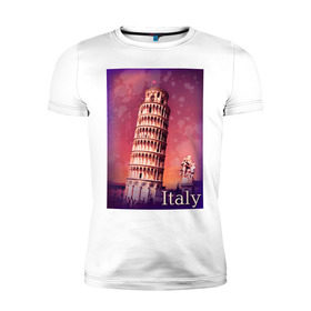Мужская футболка премиум с принтом Италия. Пизанская башня в Тюмени, 92% хлопок, 8% лайкра | приталенный силуэт, круглый вырез ворота, длина до линии бедра, короткий рукав | pisa | urban | город | города | достопримечательности | пиза | пизанская башня | урбан