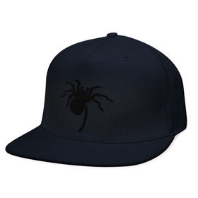 Кепка снепбек с прямым козырьком с принтом Паук (spider) в Тюмени, хлопок 100% |  | насекомые | паутина | паучок | черная вдова | черный паук