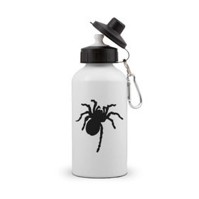 Бутылка спортивная с принтом Паук (spider) в Тюмени, металл | емкость — 500 мл, в комплекте две пластиковые крышки и карабин для крепления | насекомые | паутина | паучок | черная вдова | черный паук