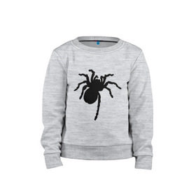 Детский свитшот хлопок с принтом Паук (spider) в Тюмени, 100% хлопок | круглый вырез горловины, эластичные манжеты, пояс и воротник | насекомые | паутина | паучок | черная вдова | черный паук