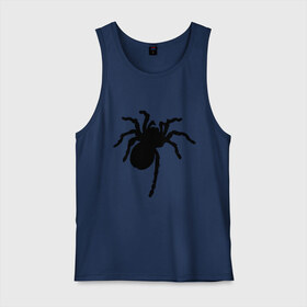 Мужская майка хлопок с принтом Паук (spider) в Тюмени, 100% хлопок |  | Тематика изображения на принте: насекомые | паутина | паучок | черная вдова | черный паук