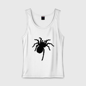 Женская майка хлопок с принтом Паук (spider) в Тюмени, 95% хлопок, 5% эластан |  | насекомые | паутина | паучок | черная вдова | черный паук