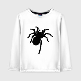 Детский лонгслив хлопок с принтом Паук (spider) в Тюмени, 100% хлопок | круглый вырез горловины, полуприлегающий силуэт, длина до линии бедер | насекомые | паутина | паучок | черная вдова | черный паук
