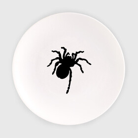 Тарелка с принтом Паук (spider) в Тюмени, фарфор | диаметр - 210 мм
диаметр для нанесения принта - 120 мм | насекомые | паутина | паучок | черная вдова | черный паук