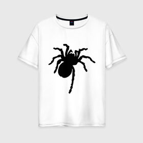 Женская футболка хлопок Oversize с принтом Паук (spider) в Тюмени, 100% хлопок | свободный крой, круглый ворот, спущенный рукав, длина до линии бедер
 | насекомые | паутина | паучок | черная вдова | черный паук