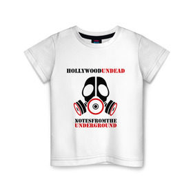 Детская футболка хлопок с принтом Hollywood undead, notes from the underground в Тюмени, 100% хлопок | круглый вырез горловины, полуприлегающий силуэт, длина до линии бедер | хип хоп