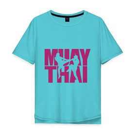 Мужская футболка хлопок Oversize с принтом Muay thai в Тюмени, 100% хлопок | свободный крой, круглый ворот, “спинка” длиннее передней части | муай тай