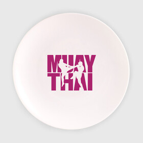 Тарелка с принтом Muay thai в Тюмени, фарфор | диаметр - 210 мм
диаметр для нанесения принта - 120 мм | муай тай