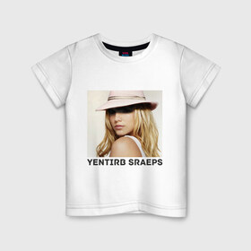 Детская футболка хлопок с принтом Yentirb-Sraeps в Тюмени, 100% хлопок | круглый вырез горловины, полуприлегающий силуэт, длина до линии бедер | Тематика изображения на принте: britney spears | бритни спирс | девушкам | для девушек | знаменитости