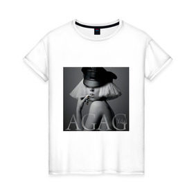Женская футболка хлопок с принтом Ydal Agag в Тюмени, 100% хлопок | прямой крой, круглый вырез горловины, длина до линии бедер, слегка спущенное плечо | lady gaga | актирса | голливуд | звезды | знаменитости | леди гага | певица