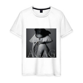 Мужская футболка хлопок с принтом Ydal Agag в Тюмени, 100% хлопок | прямой крой, круглый вырез горловины, длина до линии бедер, слегка спущенное плечо. | lady gaga | актирса | голливуд | звезды | знаменитости | леди гага | певица