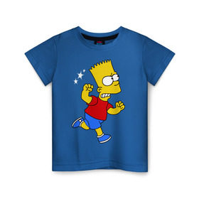 Детская футболка хлопок с принтом Барт бой без правил в Тюмени, 100% хлопок | круглый вырез горловины, полуприлегающий силуэт, длина до линии бедер | bart simpson | simpsons | барт симпсон | драка | симпсоны