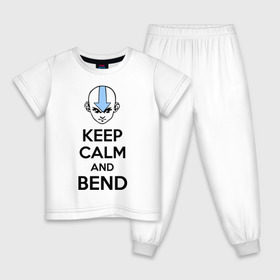 Детская пижама хлопок с принтом Keep calm and bend в Тюмени, 100% хлопок |  брюки и футболка прямого кроя, без карманов, на брюках мягкая резинка на поясе и по низу штанин
 | 