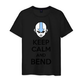 Мужская футболка хлопок с принтом Keep calm and bend в Тюмени, 100% хлопок | прямой крой, круглый вырез горловины, длина до линии бедер, слегка спущенное плечо. | 