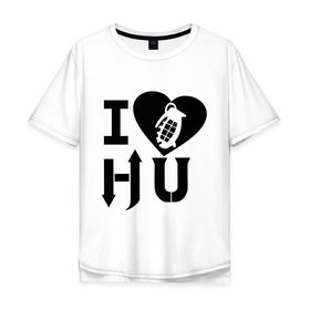 Мужская футболка хлопок Oversize с принтом I love Hollywood undead в Тюмени, 100% хлопок | свободный крой, круглый ворот, “спинка” длиннее передней части | 