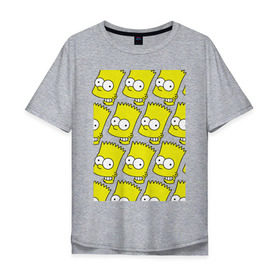Мужская футболка хлопок Oversize с принтом Узор Барт Симпсон в Тюмени, 100% хлопок | свободный крой, круглый ворот, “спинка” длиннее передней части | simpsons | мультик | мультфильм | симпсоны | симсоны