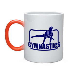 Кружка хамелеон с принтом Gimnastic (Гимнастика) в Тюмени, керамика | меняет цвет при нагревании, емкость 330 мл | sport | брусья | гимнаст | снаряд | спортсмен | тренировка | упражнения