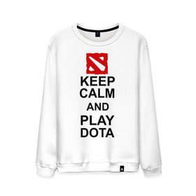 Мужской свитшот хлопок с принтом Keep calm and play dota. в Тюмени, 100% хлопок |  | dota 2 | дота | дота 2 | игра | компьютерные игры | прикольные надписи