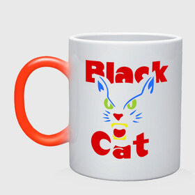 Кружка хамелеон с принтом Black Cat в Тюмени, керамика | меняет цвет при нагревании, емкость 330 мл | 
