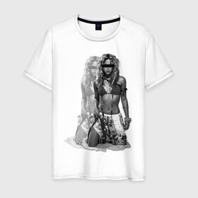Мужская футболка хлопок с принтом Шакира в Тюмени, 100% хлопок | прямой крой, круглый вырез горловины, длина до линии бедер, слегка спущенное плечо. | shakira | девушка | знаменитости | знаменитые личности | селебрити | суперзвезда | тело | фигура