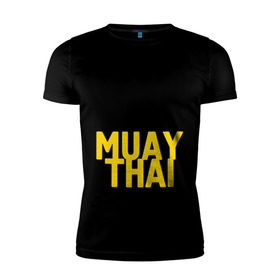 Мужская футболка премиум с принтом Муай тай (Muay Thai). в Тюмени, 92% хлопок, 8% лайкра | приталенный силуэт, круглый вырез ворота, длина до линии бедра, короткий рукав | бойцы | бокс | боксеры | спортивные | тайский бокс