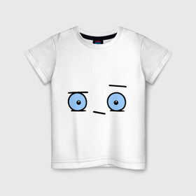 Детская футболка хлопок с принтом Бодрый смайл в Тюмени, 100% хлопок | круглый вырез горловины, полуприлегающий силуэт, длина до линии бедер | глаза | глазастик | настроение | позитив | рожица | смайлы | чудик