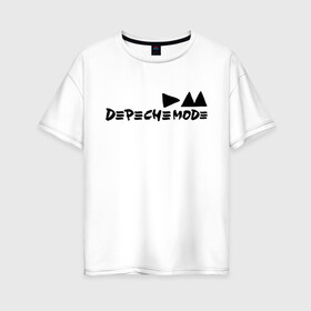 Женская футболка хлопок Oversize с принтом Depeche mode (9) в Тюмени, 100% хлопок | свободный крой, круглый ворот, спущенный рукав, длина до линии бедер
 | depeche | depeche mode | mode | депеш мод | дипиш мод | музыка | рок группа