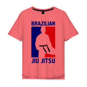 Мужская футболка хлопок Oversize с принтом Джиу-джитсу (Jiu jitsu) в Тюмени, 100% хлопок | свободный крой, круглый ворот, “спинка” длиннее передней части | brazilian | бой | джиу джитсу | карате | черный пояс