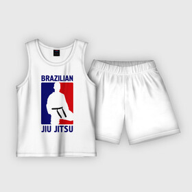 Детская пижама с шортами хлопок с принтом Джиу джитсу  (Jiu jitsu) в Тюмени,  |  | Тематика изображения на принте: brazilian | бой | джиу джитсу | карате | черный пояс