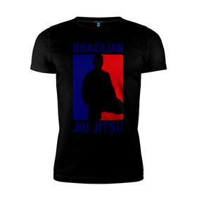 Мужская футболка премиум с принтом Джиу-джитсу (Jiu jitsu) в Тюмени, 92% хлопок, 8% лайкра | приталенный силуэт, круглый вырез ворота, длина до линии бедра, короткий рукав | Тематика изображения на принте: brazilian | бой | джиу джитсу | карате | черный пояс