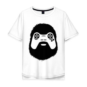 Мужская футболка хлопок Oversize с принтом Геймер в Тюмени, 100% хлопок | свободный крой, круглый ворот, “спинка” длиннее передней части | joystick | видеоигры | джойстик | игры