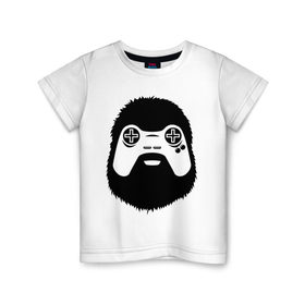 Детская футболка хлопок с принтом Геймер в Тюмени, 100% хлопок | круглый вырез горловины, полуприлегающий силуэт, длина до линии бедер | joystick | видеоигры | джойстик | игры