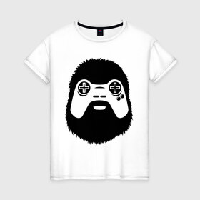 Женская футболка хлопок с принтом Геймер в Тюмени, 100% хлопок | прямой крой, круглый вырез горловины, длина до линии бедер, слегка спущенное плечо | joystick | видеоигры | джойстик | игры