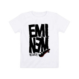 Детская футболка хлопок с принтом Eminem recovery в Тюмени, 100% хлопок | круглый вырез горловины, полуприлегающий силуэт, длина до линии бедер | хип хоп