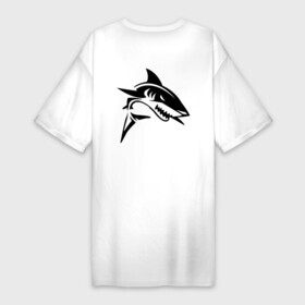 Платье-футболка хлопок с принтом Татуировка акулы в Тюмени,  |  | tattoo | зубы | клыки | пасть | татушка | узоры | хищник