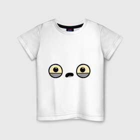 Детская футболка хлопок с принтом Печальный смайл в Тюмени, 100% хлопок | круглый вырез горловины, полуприлегающий силуэт, длина до линии бедер | грустный | лицо | личико | настроение | позитив | рожица | смайл