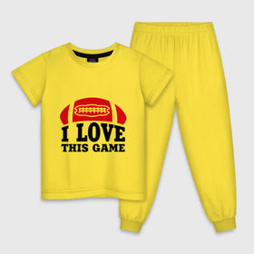 Детская пижама хлопок с принтом I love this game.(rugby). в Тюмени, 100% хлопок |  брюки и футболка прямого кроя, без карманов, на брюках мягкая резинка на поясе и по низу штанин
 | американский футбол | регби