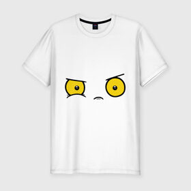 Мужская футболка премиум с принтом Wtf глаза в Тюмени, 92% хлопок, 8% лайкра | приталенный силуэт, круглый вырез ворота, длина до линии бедра, короткий рукав | wtf глаза | глаза | глазише | желтые глаза | злые глазки | недовольные глаза