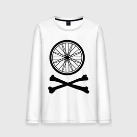 Мужской лонгслив хлопок с принтом Bicycle в Тюмени, 100% хлопок |  | bicycle | две кости | колесо | колесо от велосипеда | кости | кости с колесом | перекошенные кости