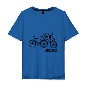 Мужская футболка хлопок Oversize с принтом Bike Love в Тюмени, 100% хлопок | свободный крой, круглый ворот, “спинка” длиннее передней части | bike love | байкерам | велосипеды | для байкеров | для мотоциклистов | мотоциклистам