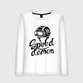 Женский лонгслив хлопок с принтом Speed demon в Тюмени, 100% хлопок |  | 