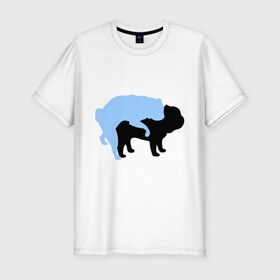 Мужская футболка премиум с принтом Собачки в Тюмени, 92% хлопок, 8% лайкра | приталенный силуэт, круглый вырез ворота, длина до линии бедра, короткий рукав | животные | собачки | собачки спариваются | спариваются